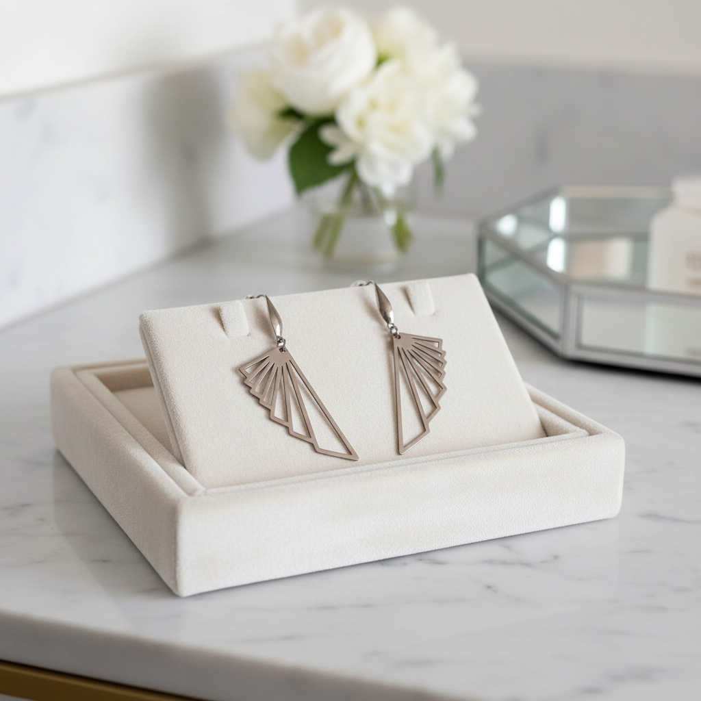 Silberfarbene Edelstahl Ohrringe