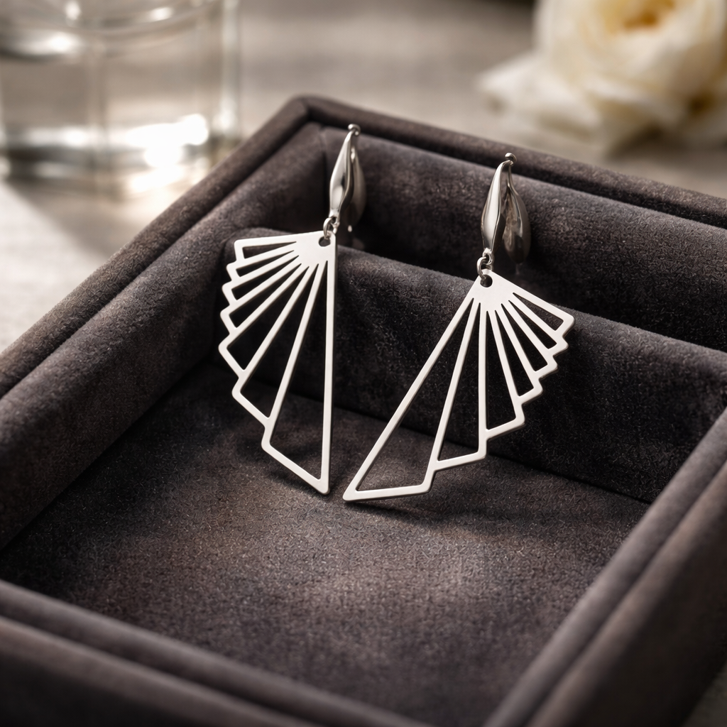 Silberfarbene Edelstahl Ohrringe