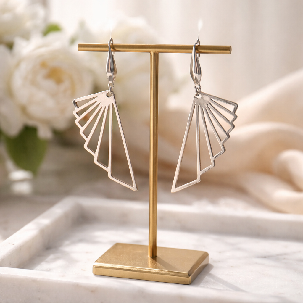 Silberfarbene Edelstahl Ohrringe