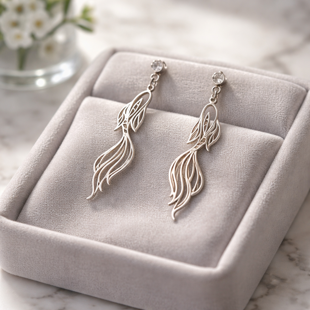 Silberfarbene Edelstahl Ohrringe