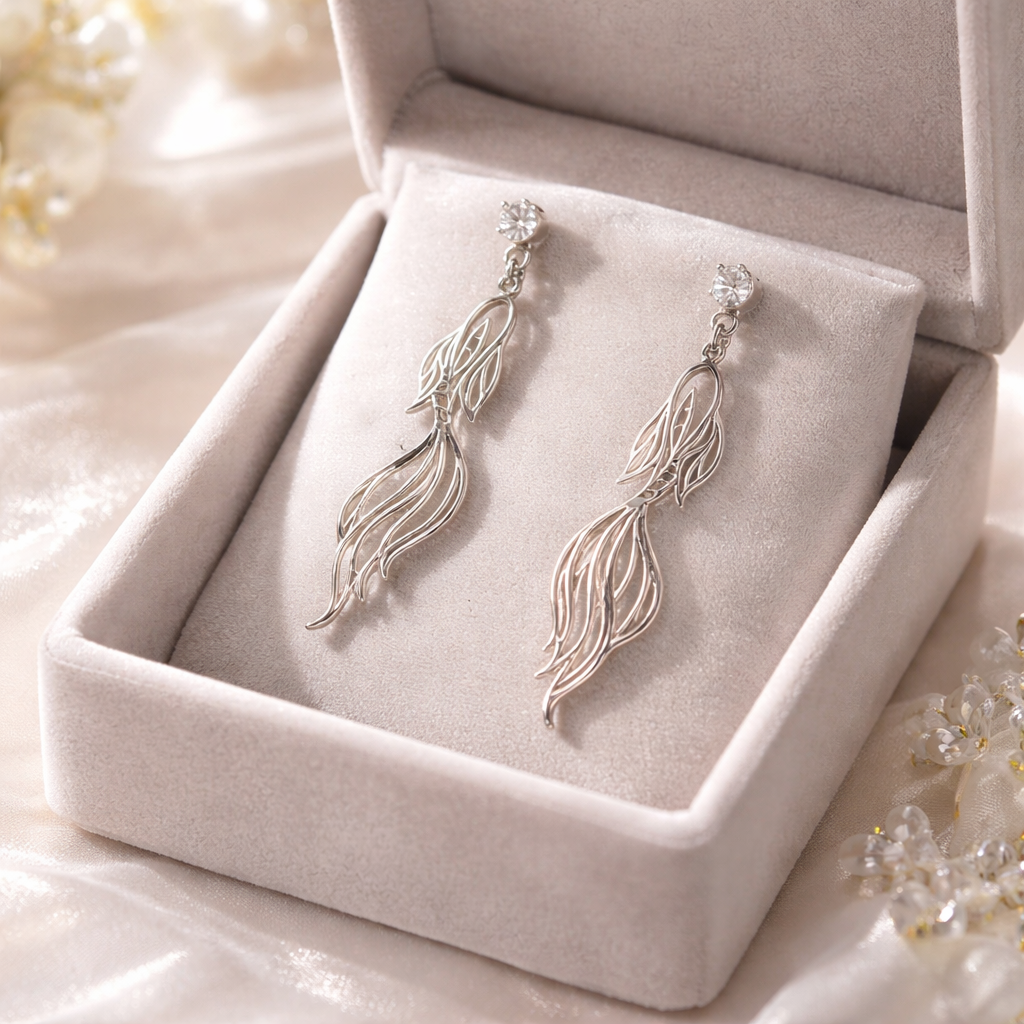 Silberfarbene Edelstahl Ohrringe