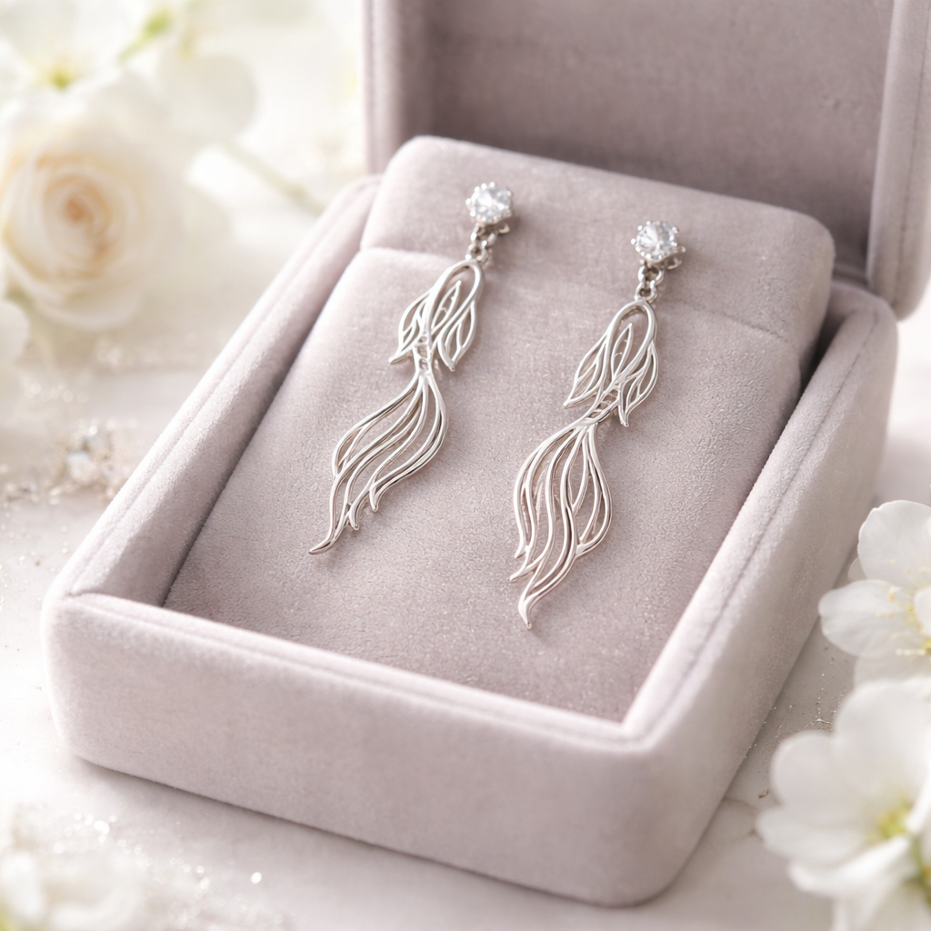 Silberfarbene Edelstahl Ohrringe