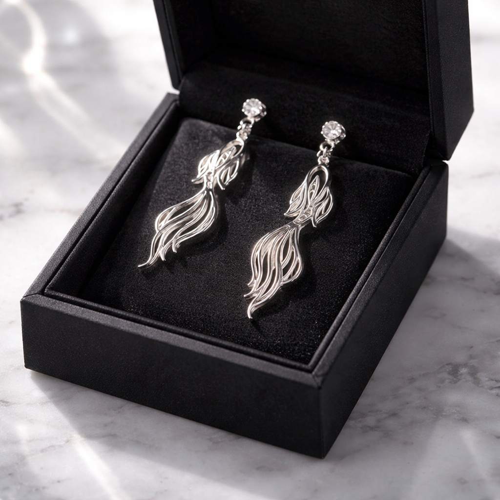 Silberfarbene Edelstahl Ohrringe