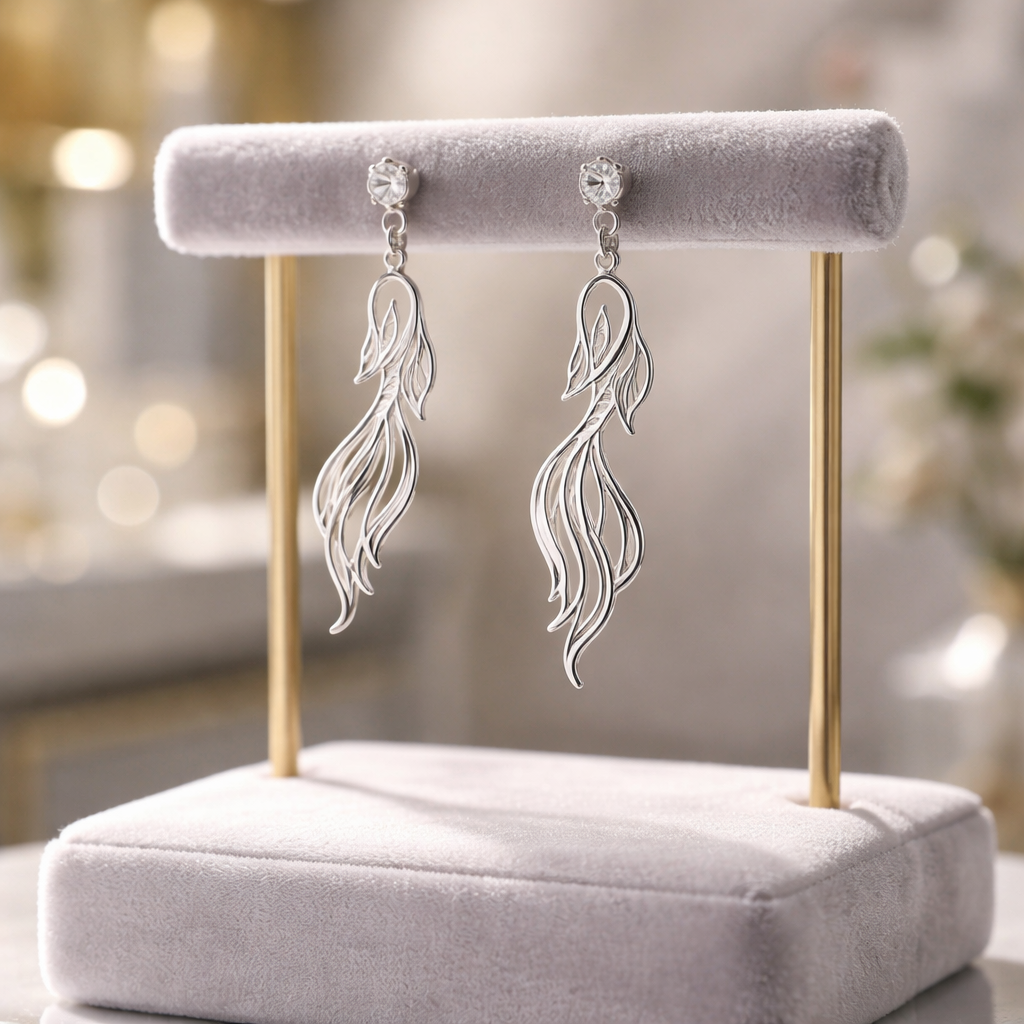 Silberfarbene Edelstahl Ohrringe