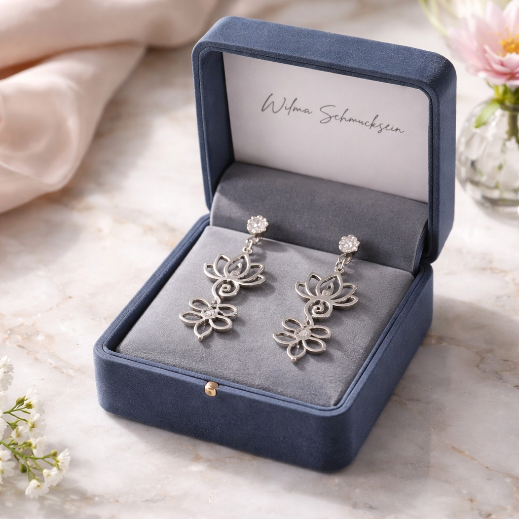 Silberfarbene Edelstahl Ohrringe