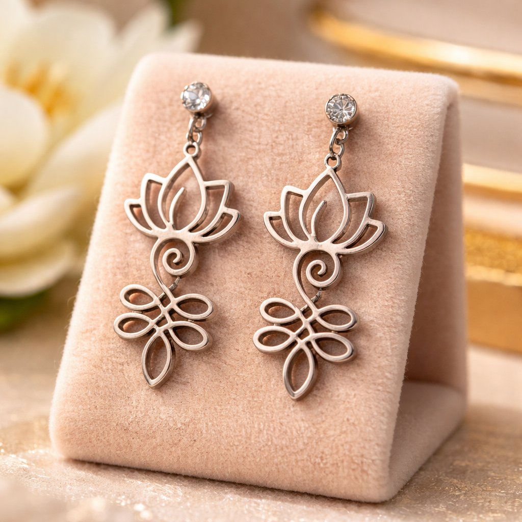 Silberfarbene Edelstahl Ohrringe