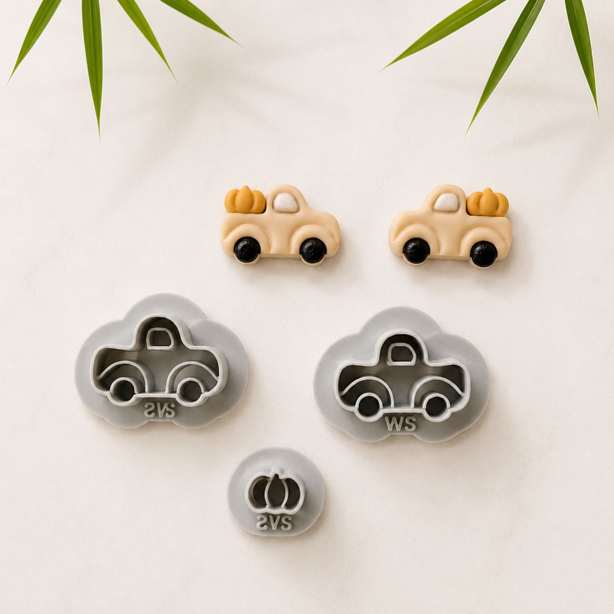 Polymer Clay Cutter -Auto mit Kürbis-