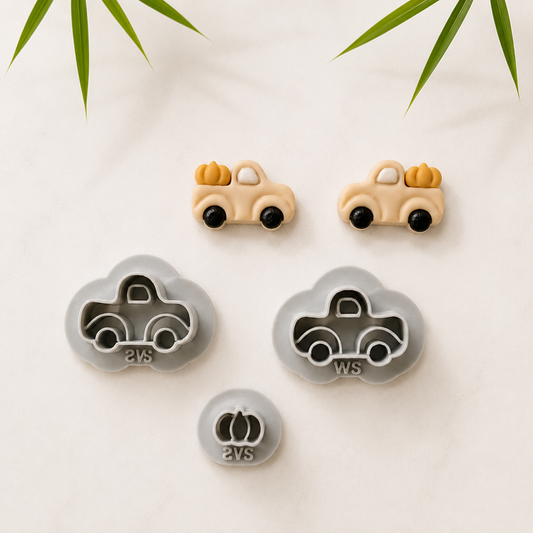 Polymer Clay Cutter -Auto mit Kürbis-