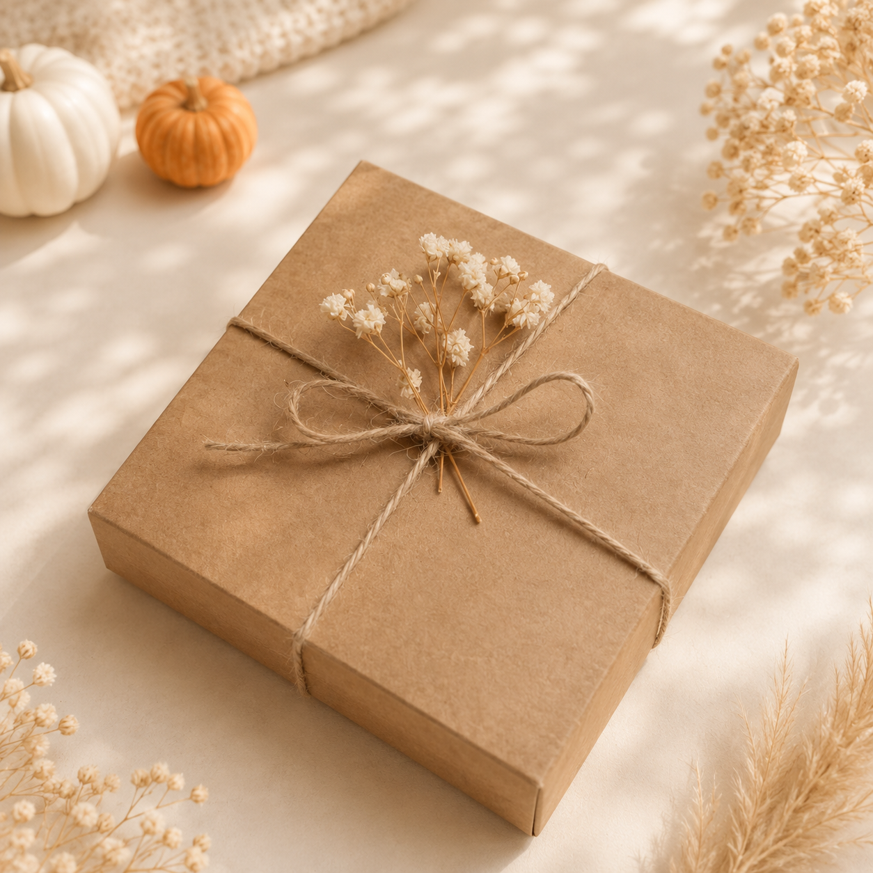 Geschenkbox kleine Kürbis Kerzen