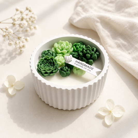 vegane Sojakerze Sukkulenten