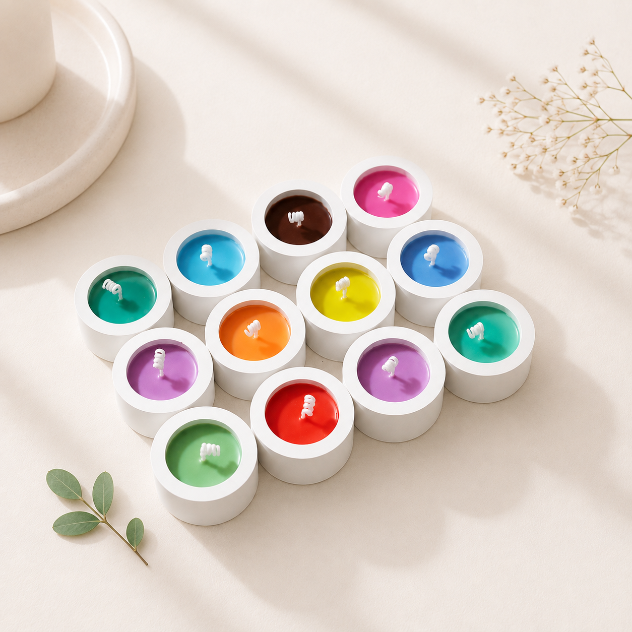 kleine bunte Geschenkkerzen aus Sojawachs