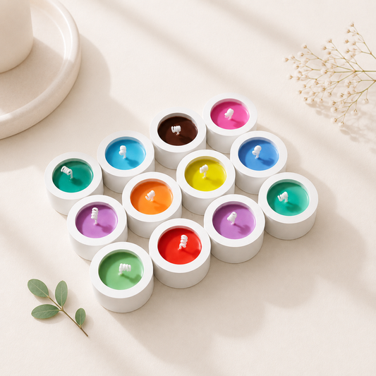kleine bunte Geschenkkerzen aus Sojawachs