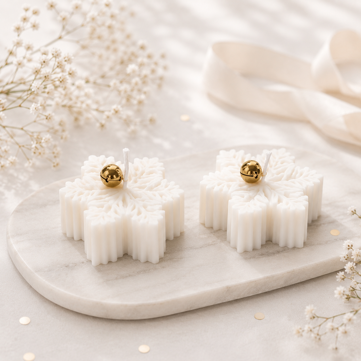 Weihnachtskerze Schneeflocke