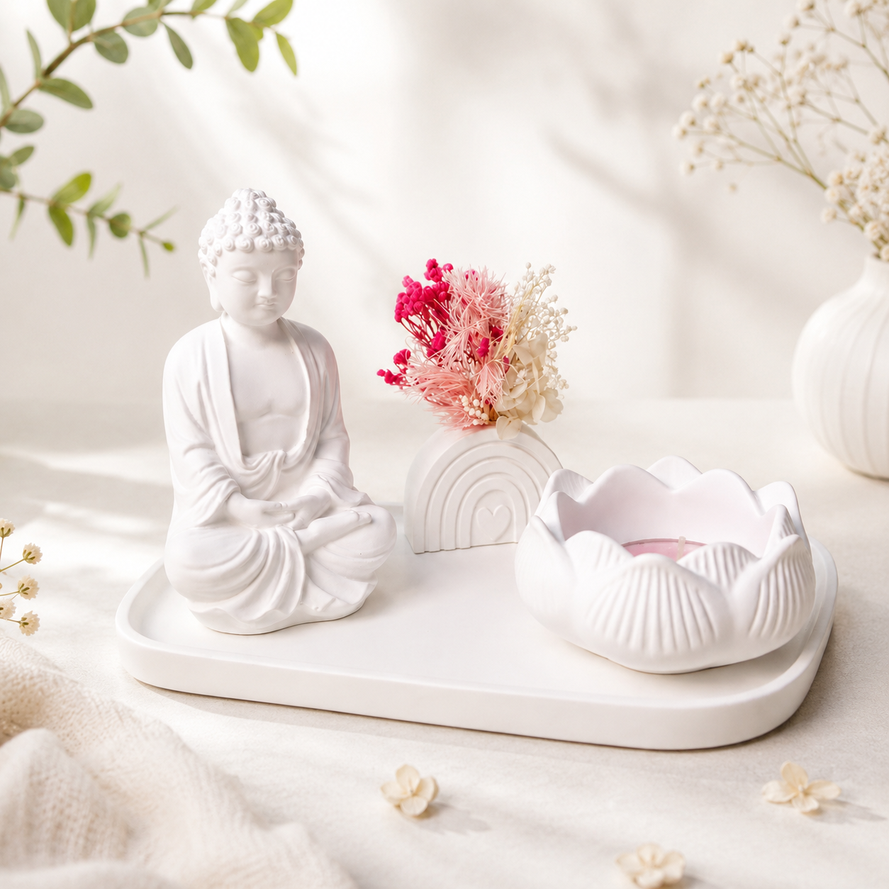 Dekotablett Set Buddha Entspannung