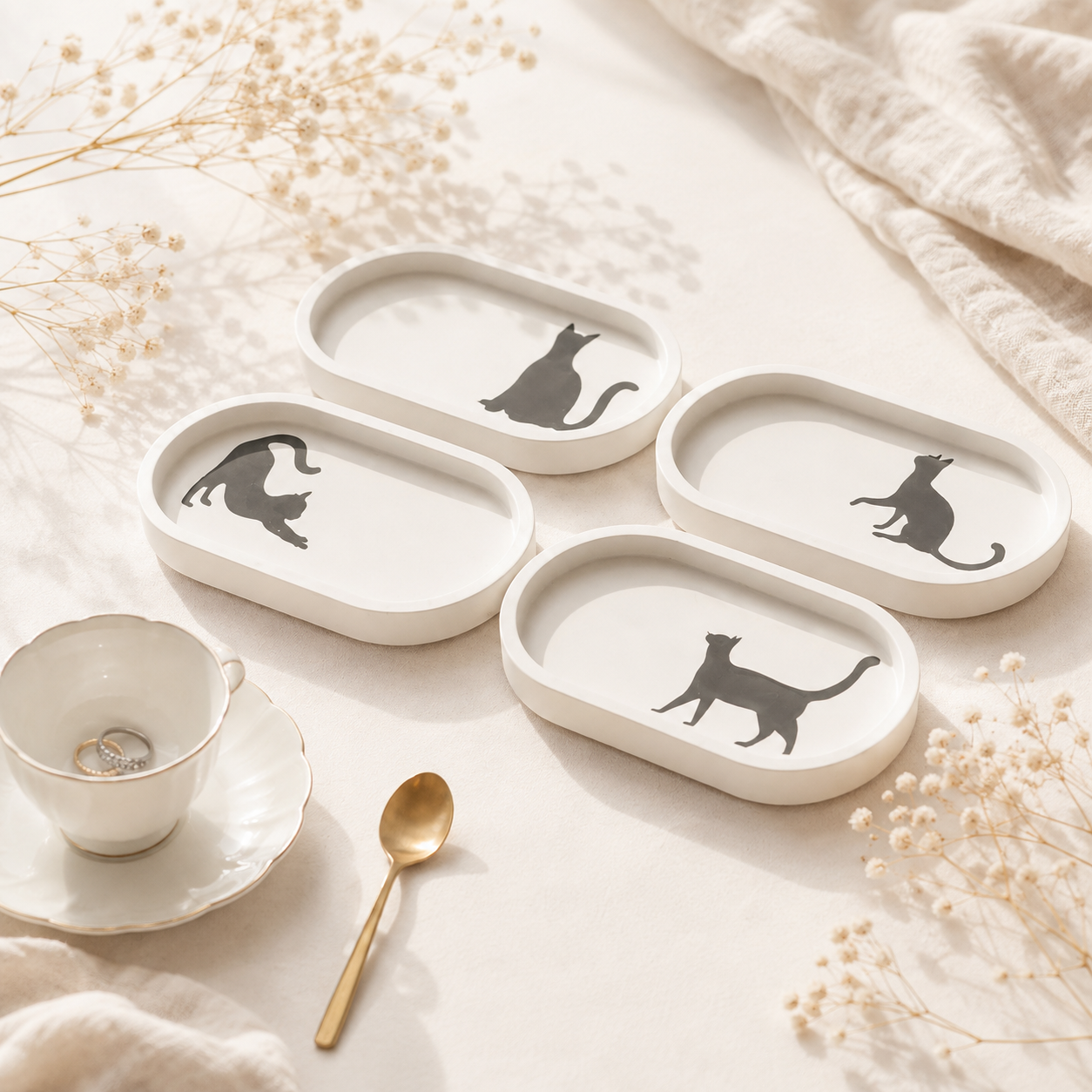 Katzen Schmucktablett Schmuckschale