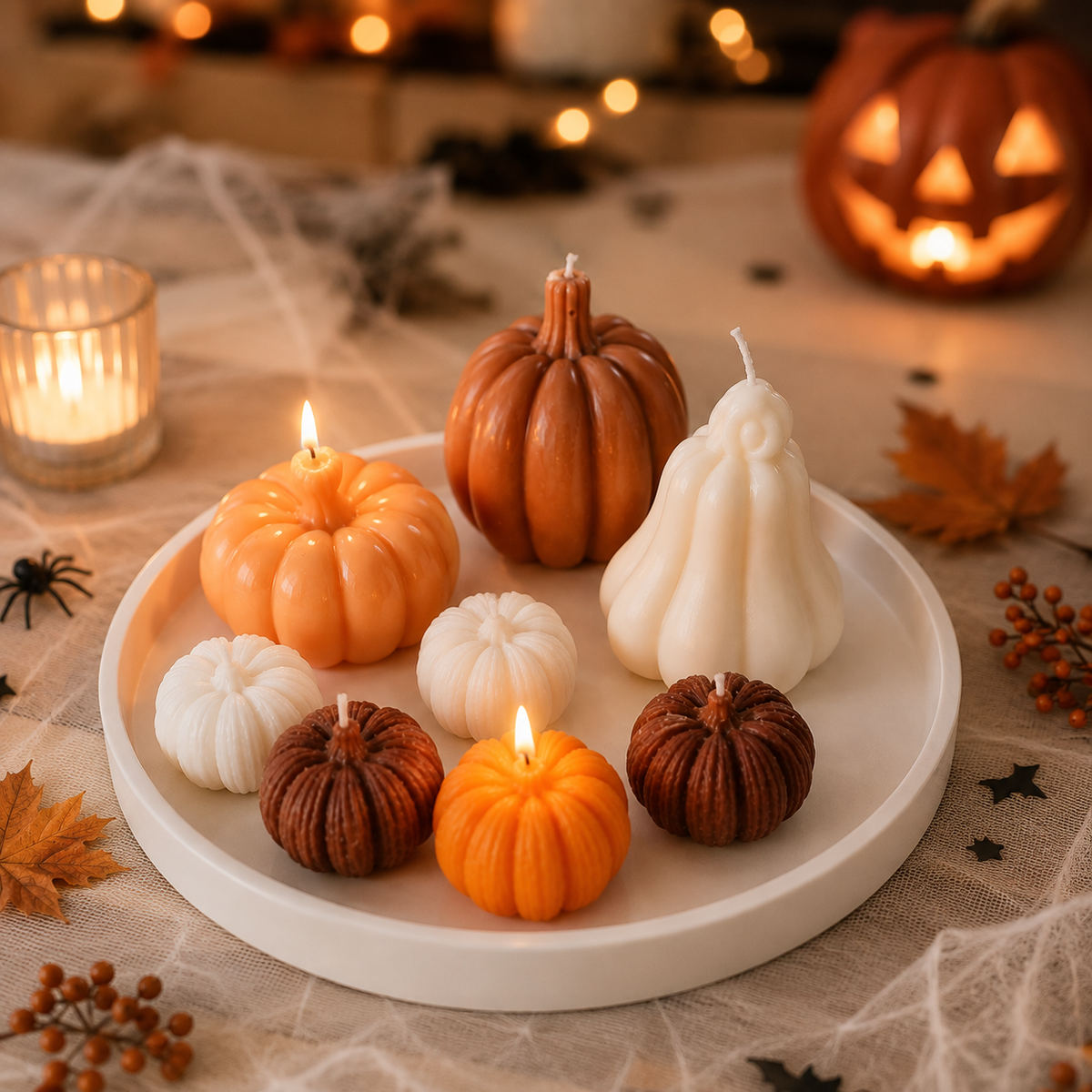 Deko Set herbstlicher Kürbisteller
