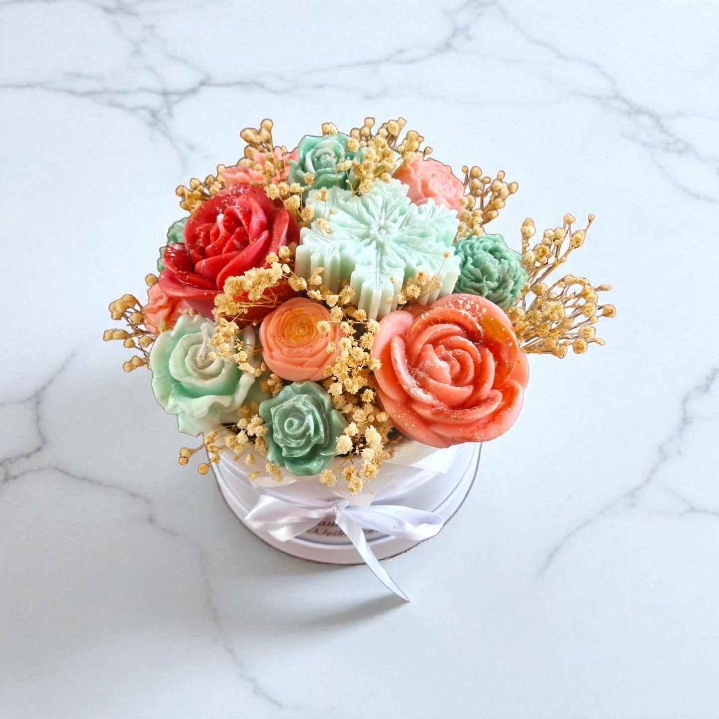 Winter Blumenbouquet aus Kerzen