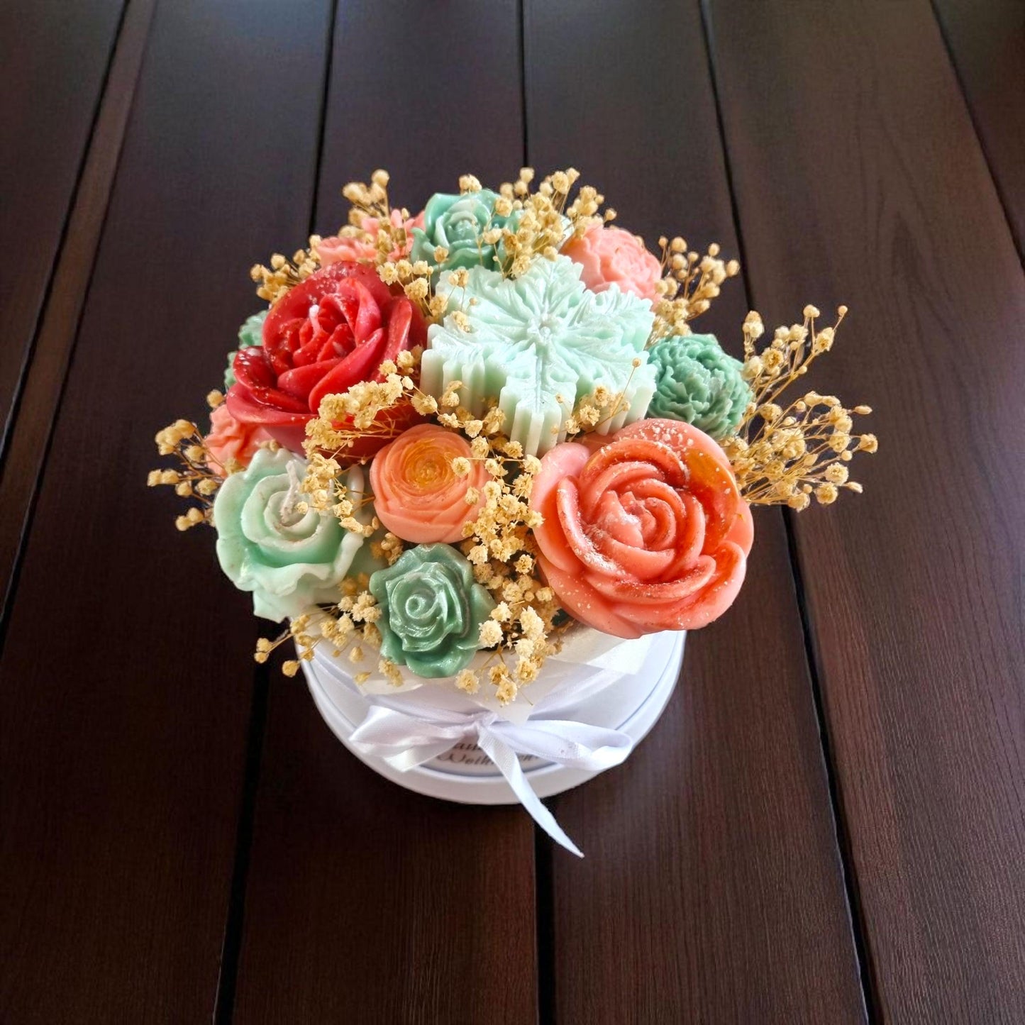 Winter Blumenbouquet aus Kerzen