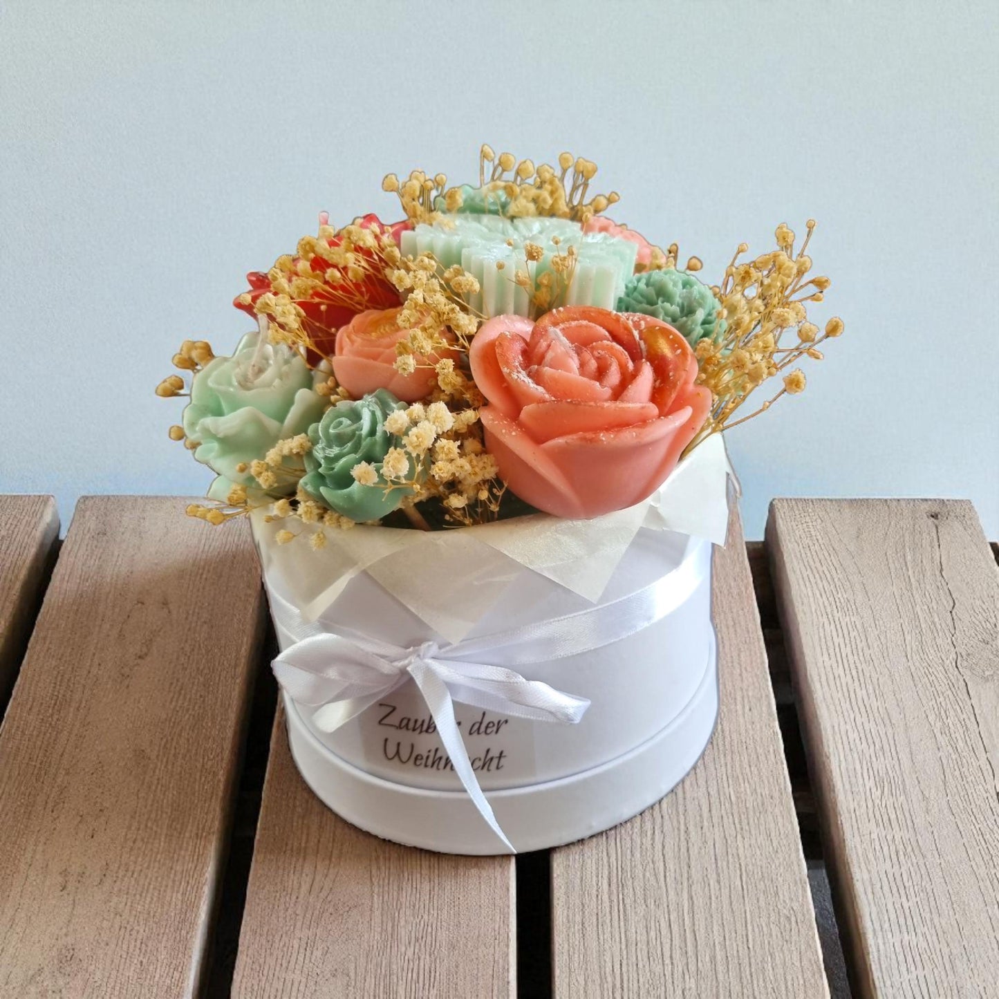 Winter Blumenbouquet aus Kerzen