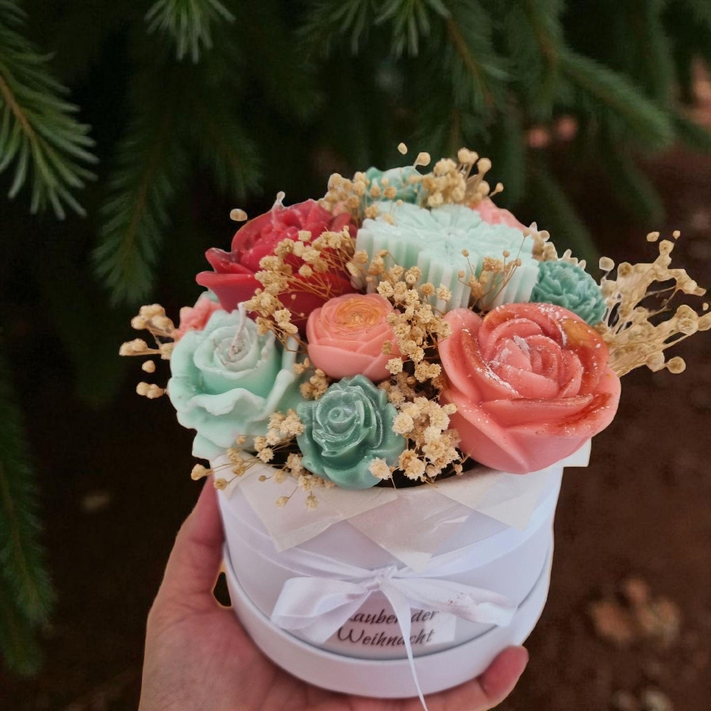 Winter Blumenbouquet aus Kerzen
