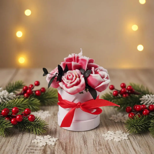 Weihnachtsstern Blumenbouquet aus Kerzen