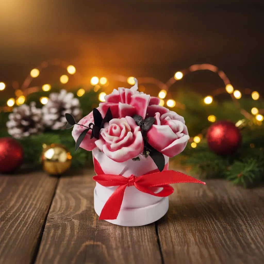 Weihnachtsstern Blumenbouquet aus Kerzen